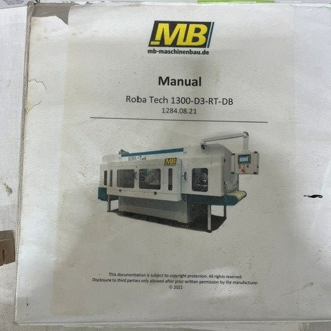 Used 2021 MB RobaS F 13.O-D600 Wide Belt Sander