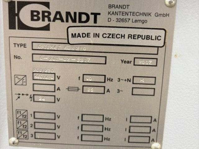 Used 2007 Brandt Optimat KDN 210 Edgebander