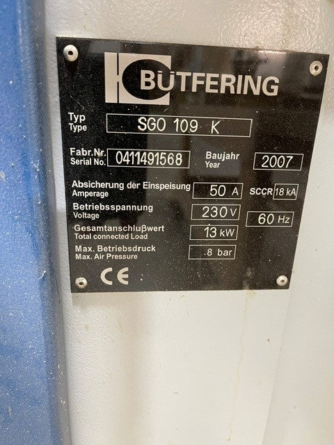 Used 2007 37" Single Head Butfering Optimat SGO 109K Wide Belt Sander