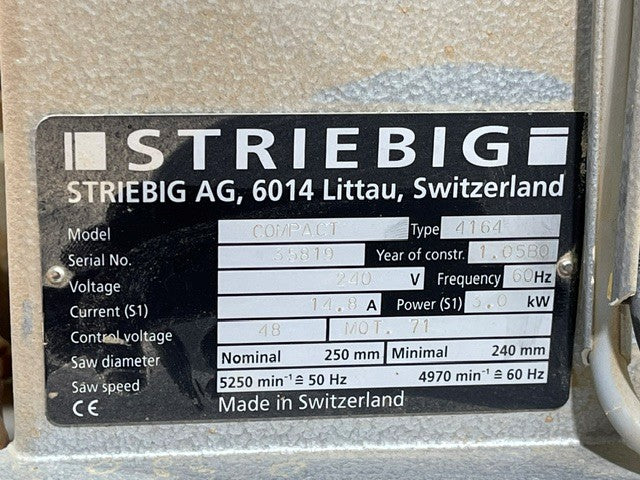 Used 2005 Striebig Compact Vertical Saw