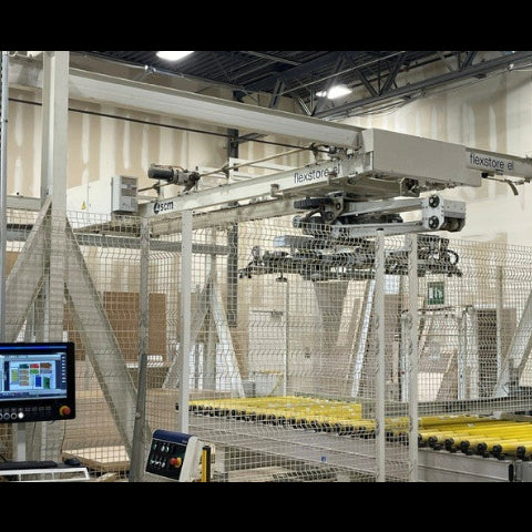 Used 2018 Morbidelli M600 3-Axis 5x12 Flat Table CNC Router with Flexstore Storage Retrieval