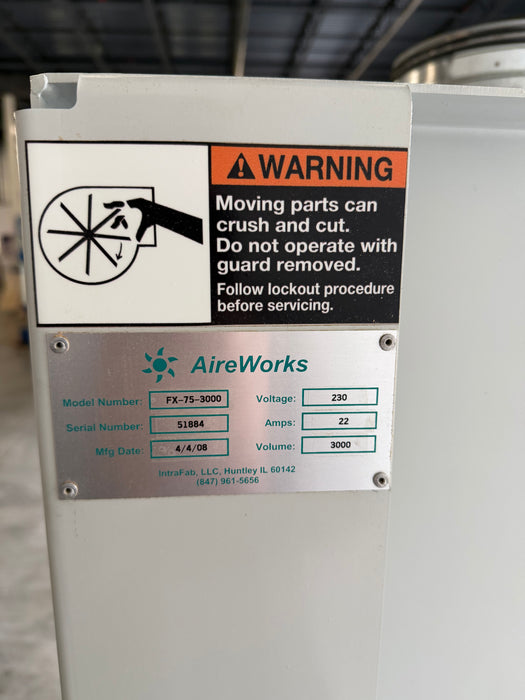 Used Aireworks FX-75-3000 Dust Collector