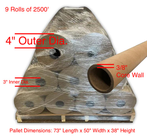 63” Wide x 2500’ Length, #30 Weight Kraft Paper Rolls – Pallet of 9 Rolls, IWF SPECIAL PRICING