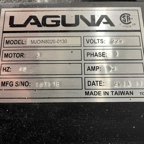Used Laguna MJOIN8020-0130 Jointer