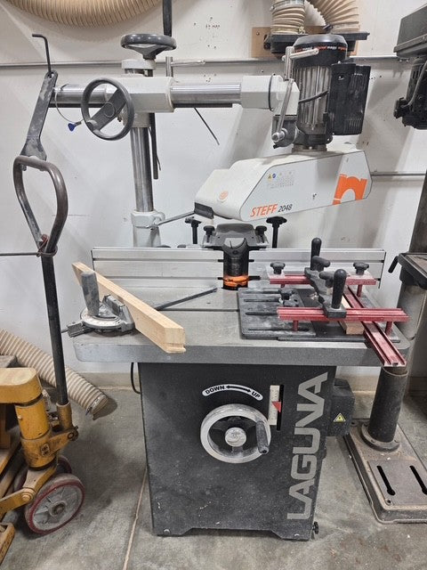 Used Laguna MSHAP4SPD-3-0130 Shaper with Steff 2048 Feeder
