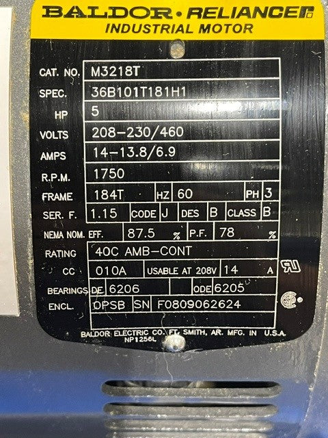 Used Quincy QT5 Air Compressor, 5HP