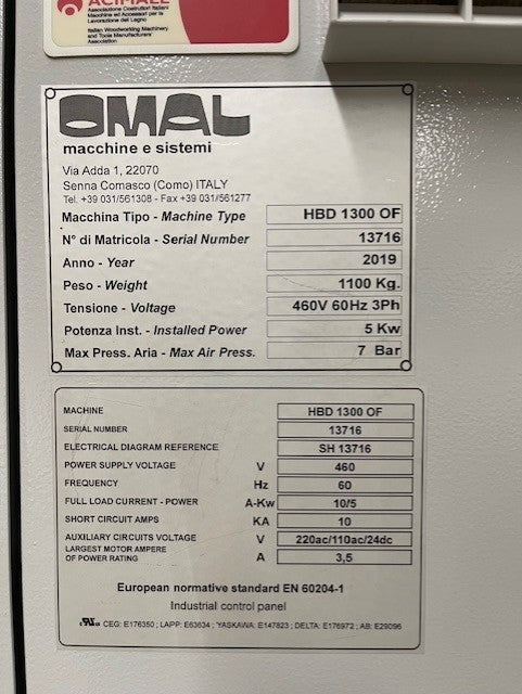 Used Omal HBD 1300 OF