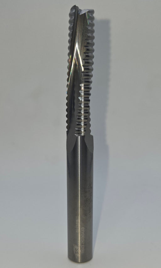 0.375" Dia, 1.25" LOC, 0.375" Shank Dia, 4" OAL, Three Flute, Low Helix Up Cut Router Bit, #RSCL2018-U3