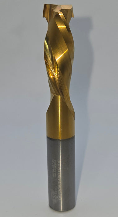 0.5" Dia, 1.375" LOC, 0.5" Shank Dia, 3.5" OAL, Two Flute, XLC Coating, Mortise Compression High Feedrate Router Bit, #RSF2061WXLC-UD2