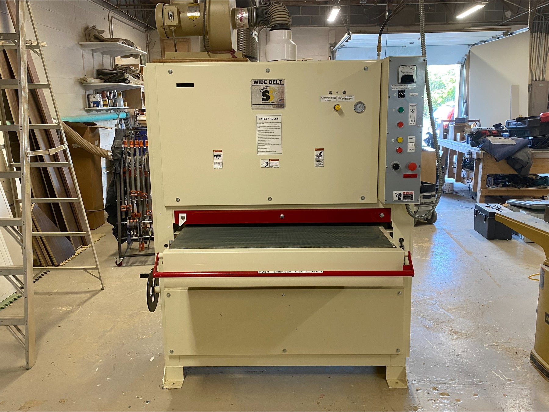 SOLD Used Safety Speed 4375 10HP, 1PH, 230V Wide Belt Sander