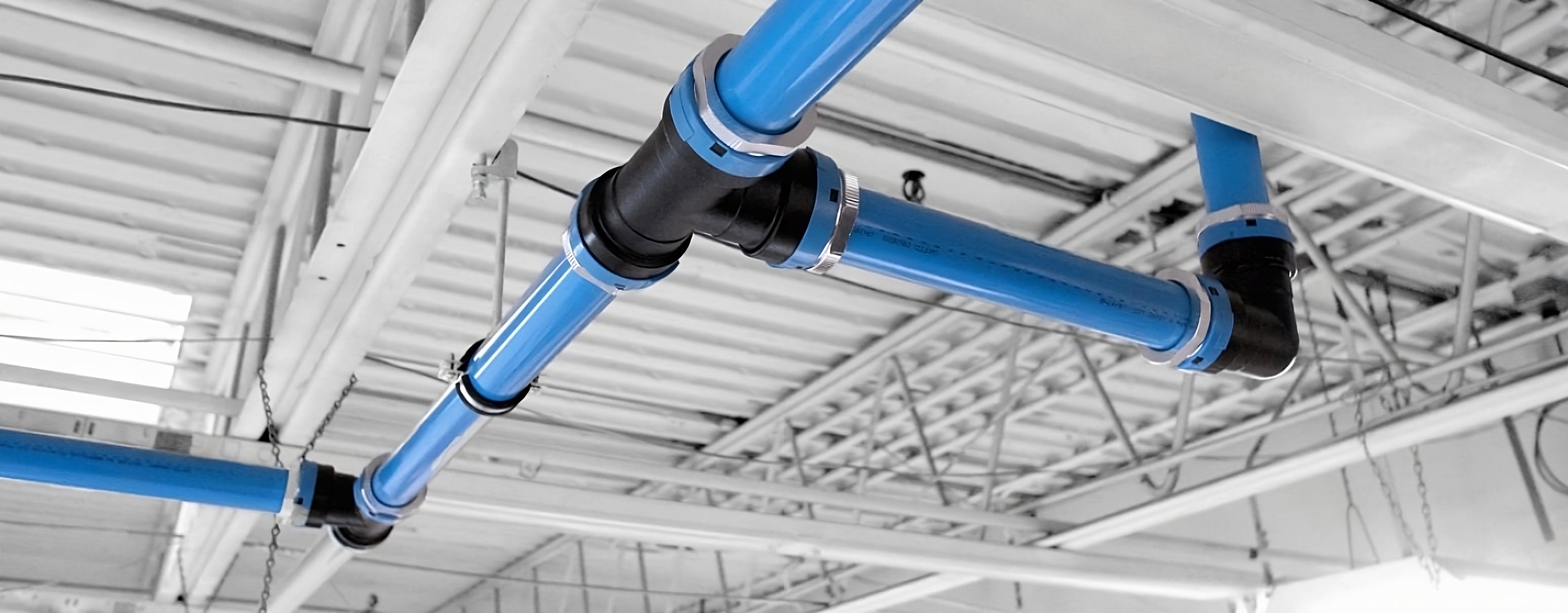 Unipipe - Compressed Air Distribution System with Blue Aluminum Piping ...