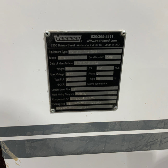 Used 2022 Voorwood M15 Mortise & Tenon Machine