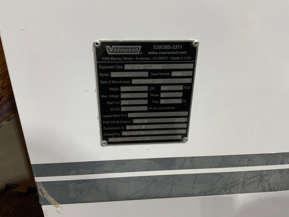 Used 2022 Voorwood M15 Mortise & Tenon Machine