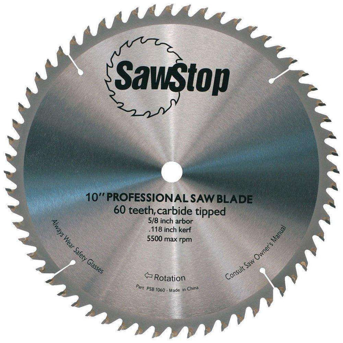 SawStop 10" 60-Tooth Combination Table Saw Blade, CB104-184