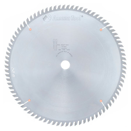Amana 14" x 1", TCG, 84T Carbide Tipped Saw Blade for Sliding Table Saws, DT14841