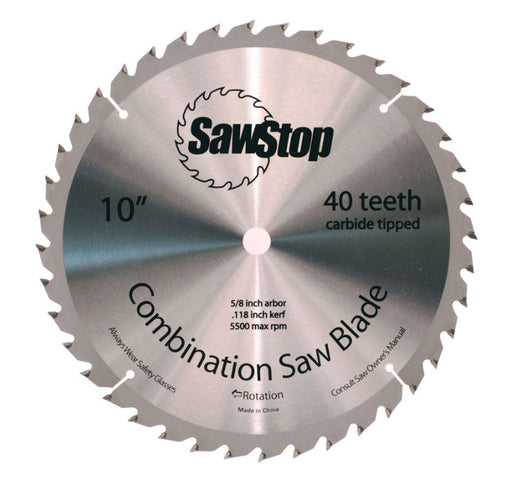 SawStop 10" 40-Tooth Combination Table Saw Blade, CNS-07-148